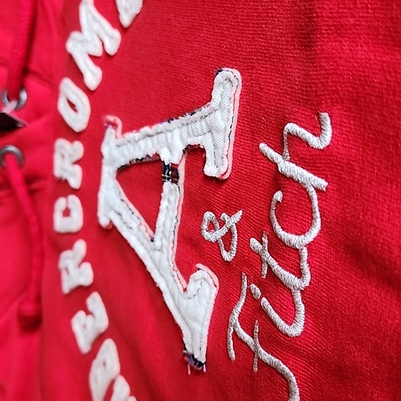 Abercrombie & Fitch pop over red hoodie sweatshirt xs size vintage - Picture 15 of 16